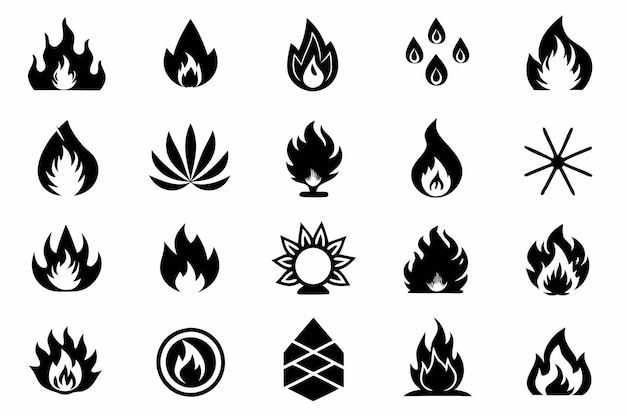 Vector a black and white image of a flame with a symbol that says  fire