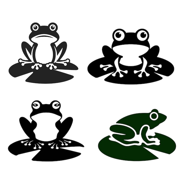 Vector a black and white image of frogs and frog