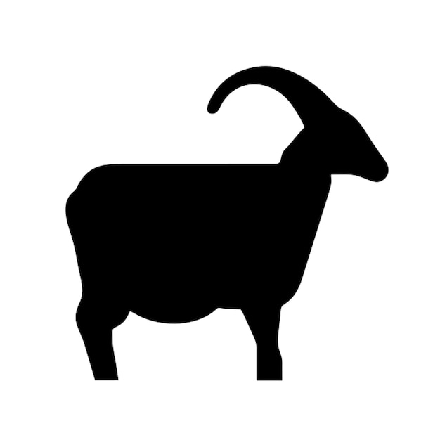 Vector a black and white image of a goat with a black face and a white background