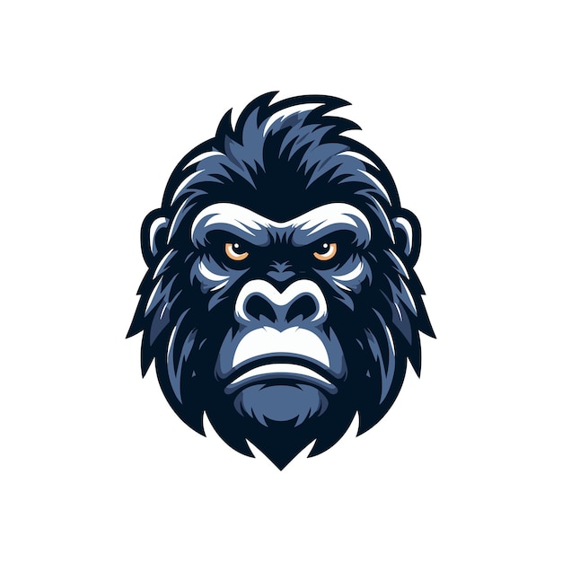 a black and white image of a gorillas face Gorilla angry face mascot logo vector illustration