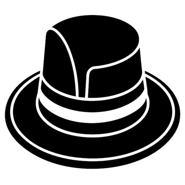 Vector a black and white image of a hat on a circular object