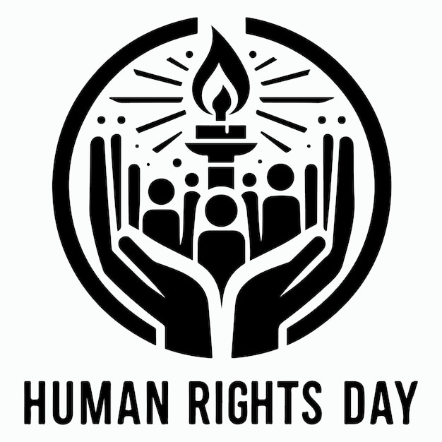 Vector a black and white image of human rights day day day day day day day day day