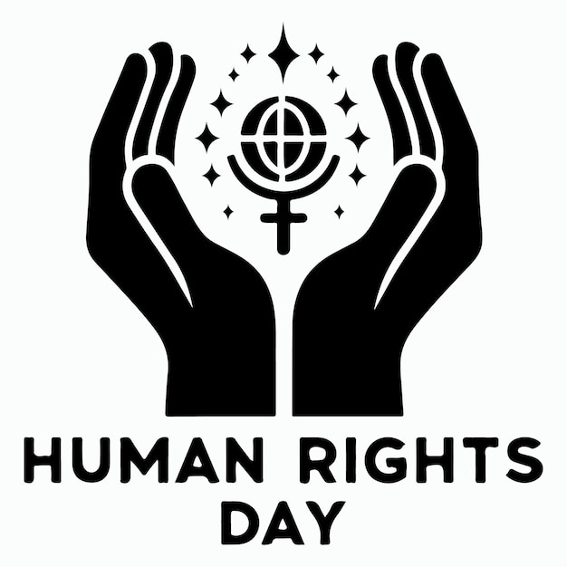 Vector a black and white image of human rights day day day day day day day