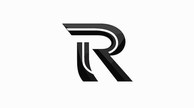 Vector a black and white image of a letter r on a white background