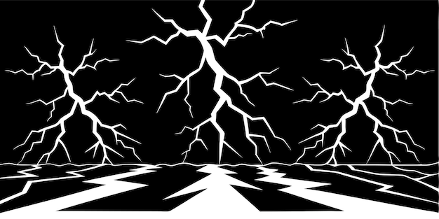 Vector a black and white image of lightning and a black background