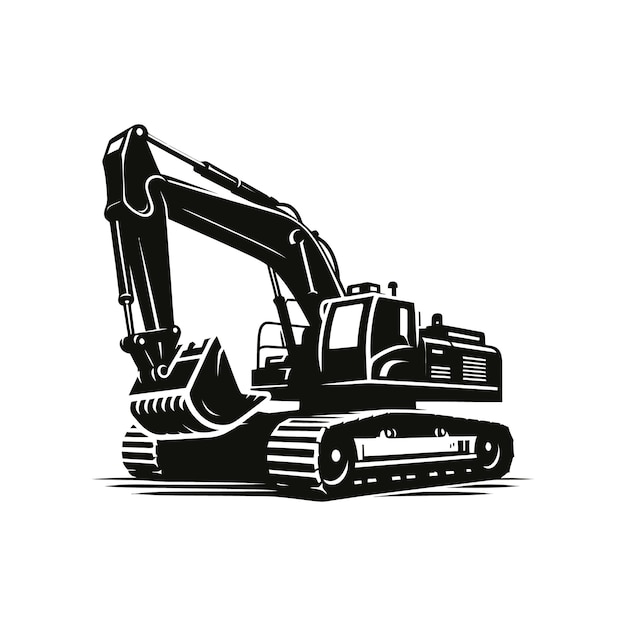 a black and white image of a machine that says quot excavator quot