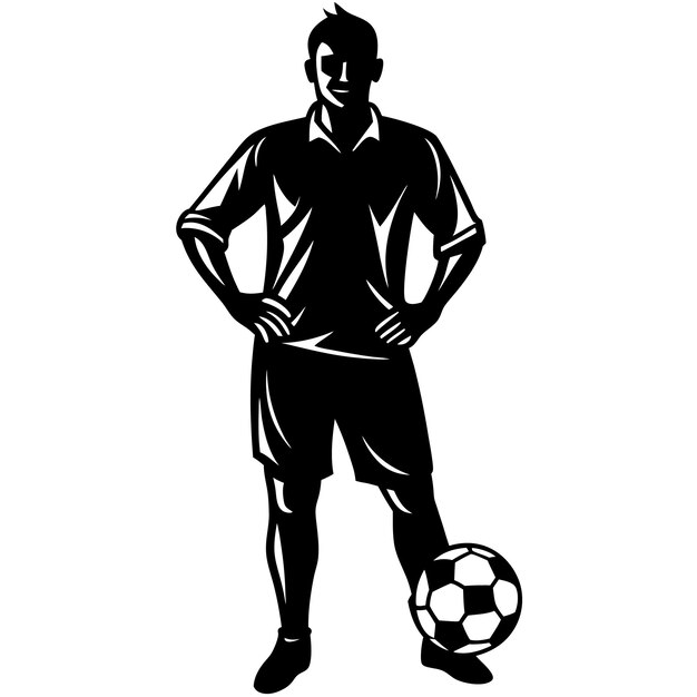 Vector a black and white image of a man with his hands on his hips