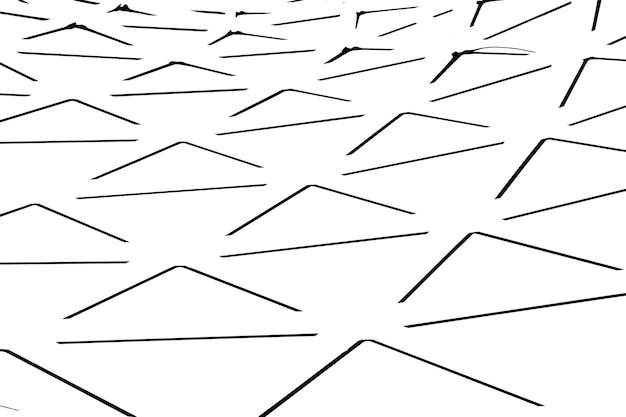 A black and white image of a pattern of triangles and lines.