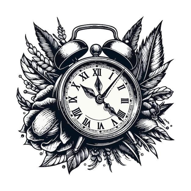 a black and white image of a pocket watch with the word  time  on it