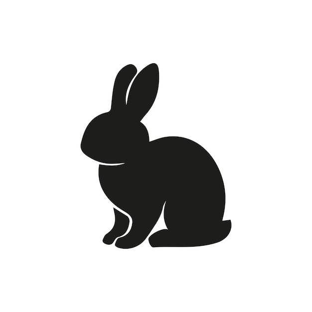 black and white image of a rabbit on a white background