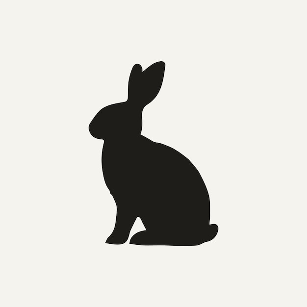 a black and white image of a rabbit on a white background