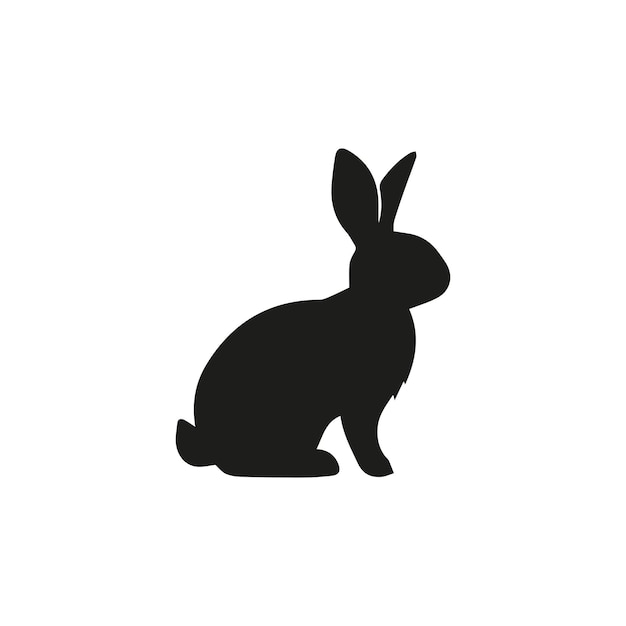 a black and white image of a rabbit on a white background