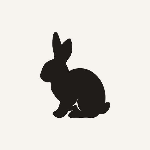 a black and white image of a rabbit on a white background