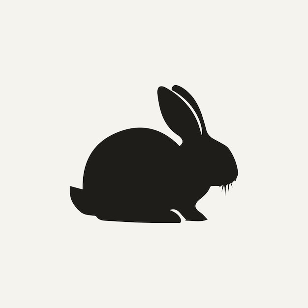 a black and white image of a rabbit on a white background