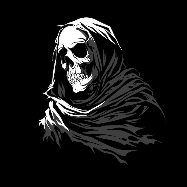 Vector a black and white image of a skull with a black background