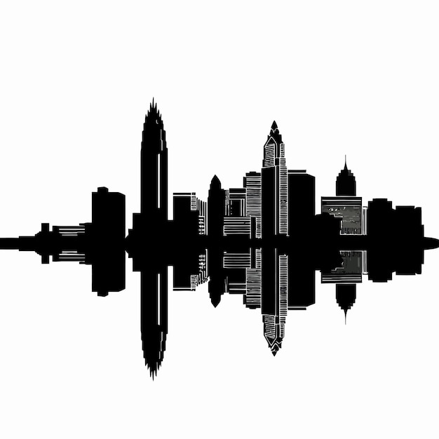 Vector a black and white image of a skyline with the word chicago on it