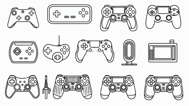 Vector a black and white image of a video game controller