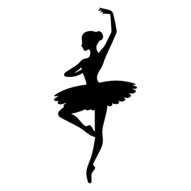 a black and white image of a woman in a tutu