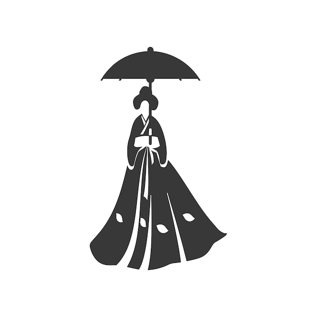 a black and white image of a woman with an umbrella