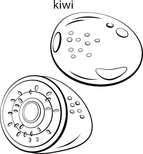 Black and white images of fruits for coloring.