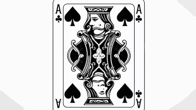 Black and White Jack of Clubs Playing Card