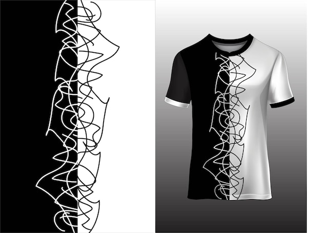 Vector black and white jersey pattern