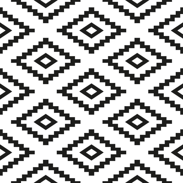 Black and white kilim seamless pattern