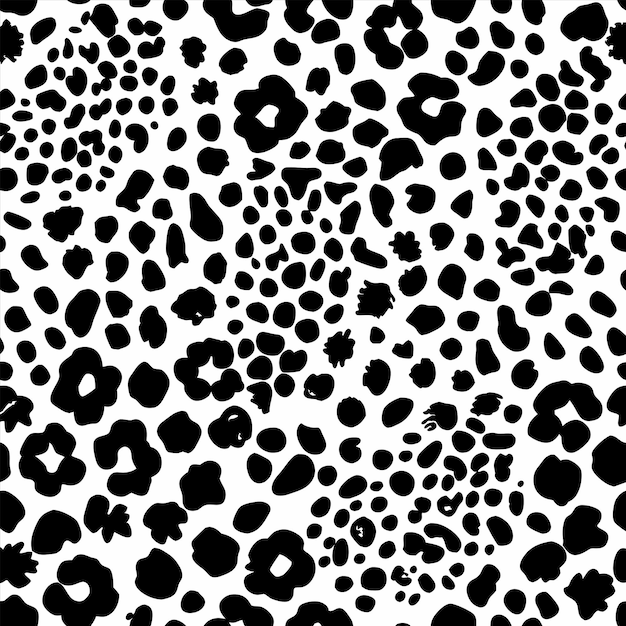 Vector black and white leopard print on a white background