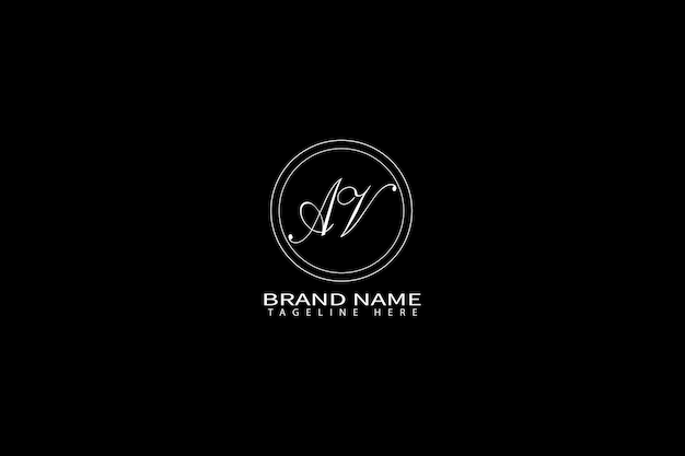 a black and white logo for av company called name on it