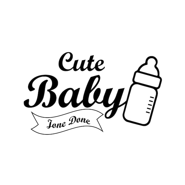 A black and white logo for a baby bottle.