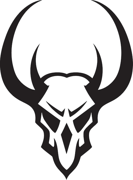 a black and white logo of a bull with horns