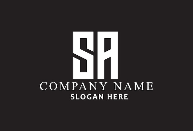 A black and white logo for a company called sa Monogram Logo Design Unik Logo Design SA