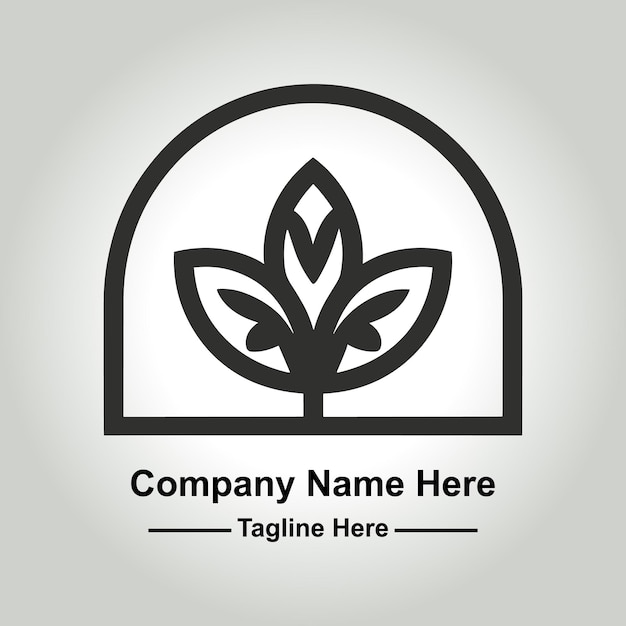 Vector a black and white logo for company name on a gray background