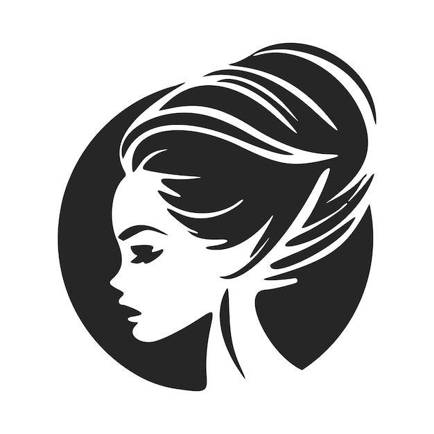 Black and white logo depicting a stylish and elegant woman Minimalist style with clean lines and a simple yet effective design