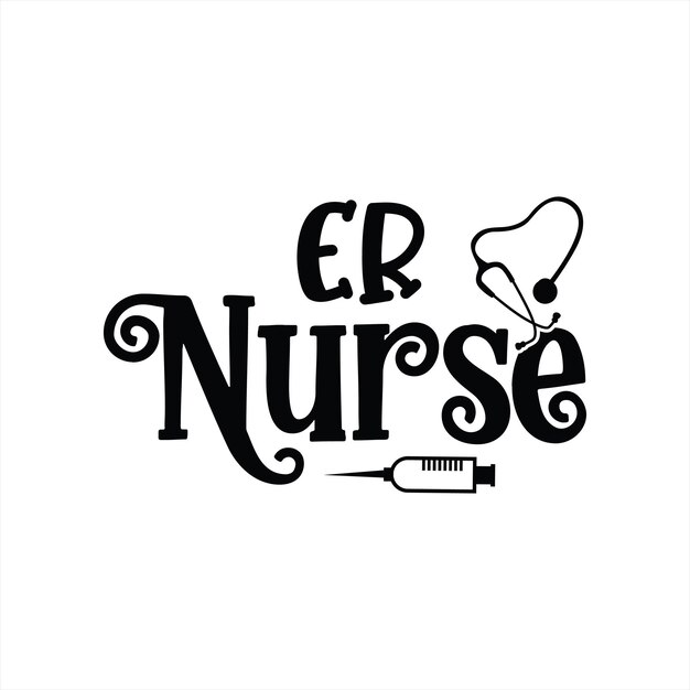 Vector a black and white logo for er nurse