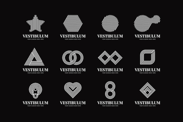 Black and white Logo Linear Style Collection