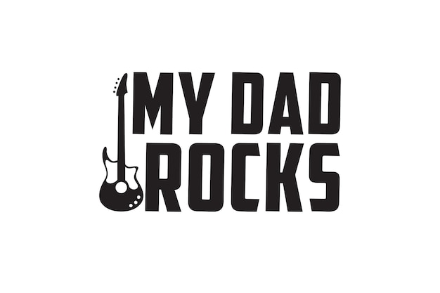 A black and white logo for my dad rocks.