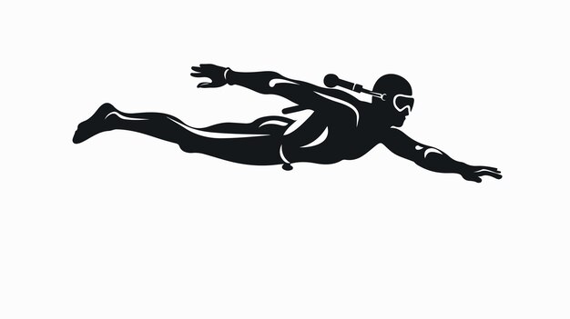 Vector a black and white logo of a swimmer in action