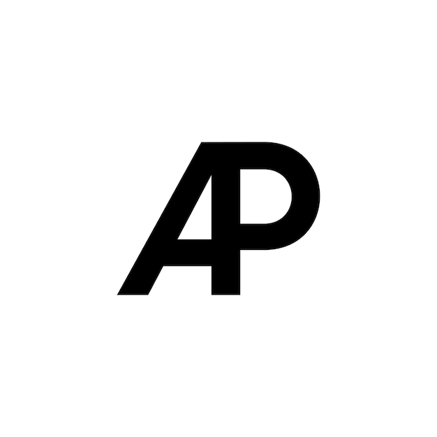 Vector a black and white logo with a ap on it