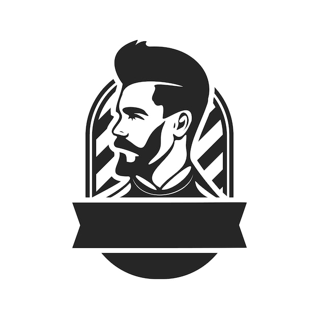 Black and white logo with the image of a stylish man For your brand