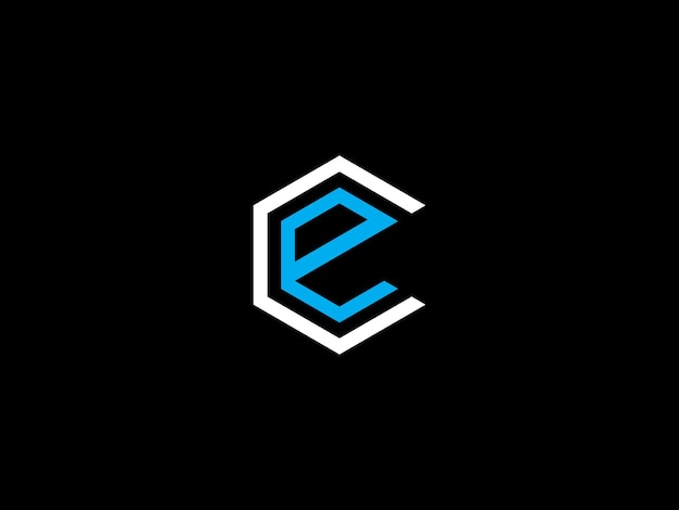 A black and white logo with the letter e on it