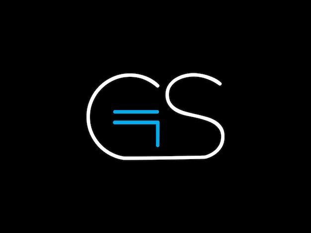 A black and white logo with the letters gs and a blue outline