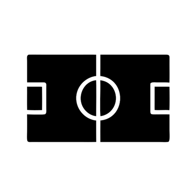 a black and white logo with a soccer goal on it