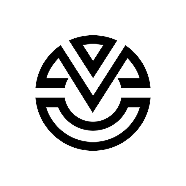 Vector a black and white logo with a v on it