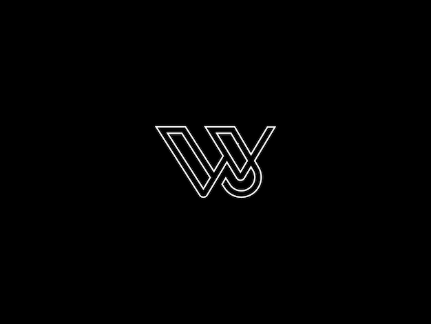 Vector a black and white logo with w on it