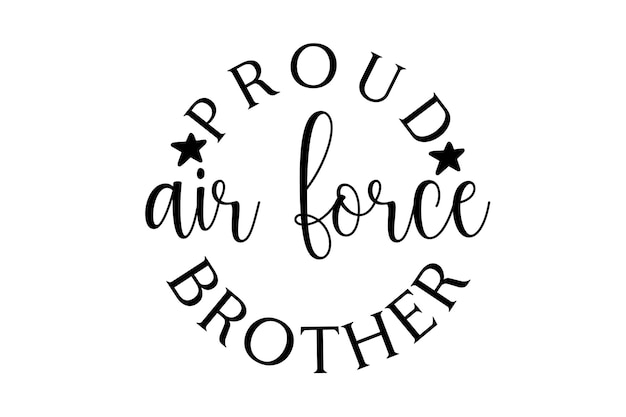 A black and white logo with the words air force brother.