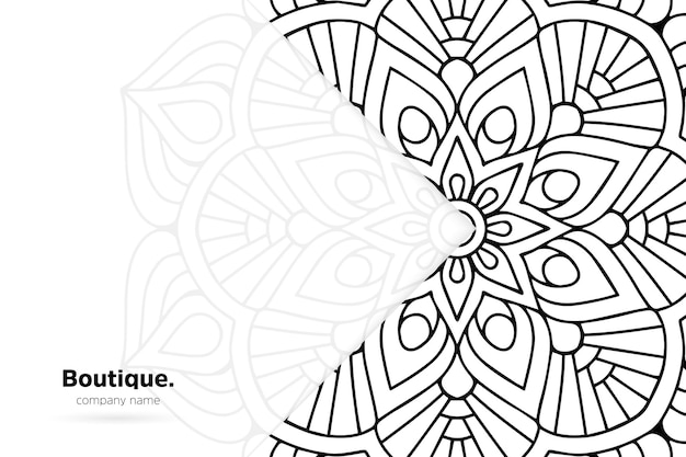 black and white mandala background template