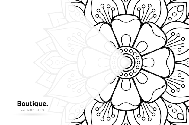 black and white mandala background template