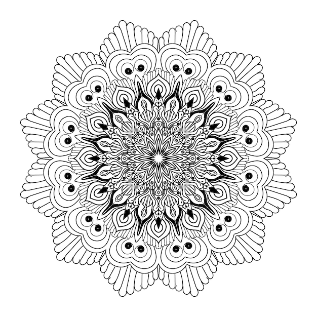 Black and white mandala background