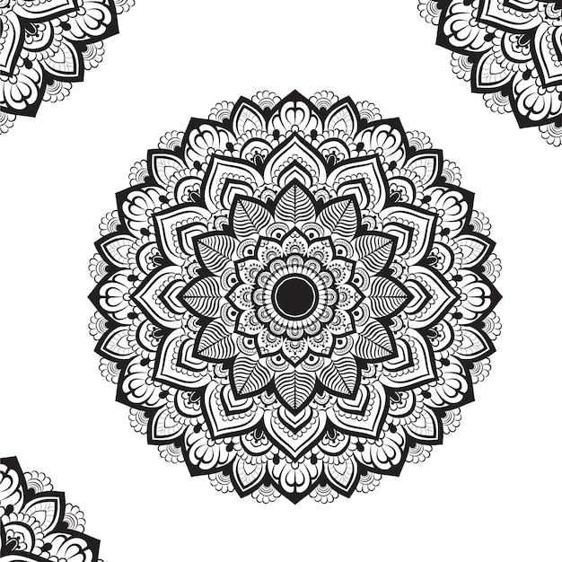 black and white mandala concept background